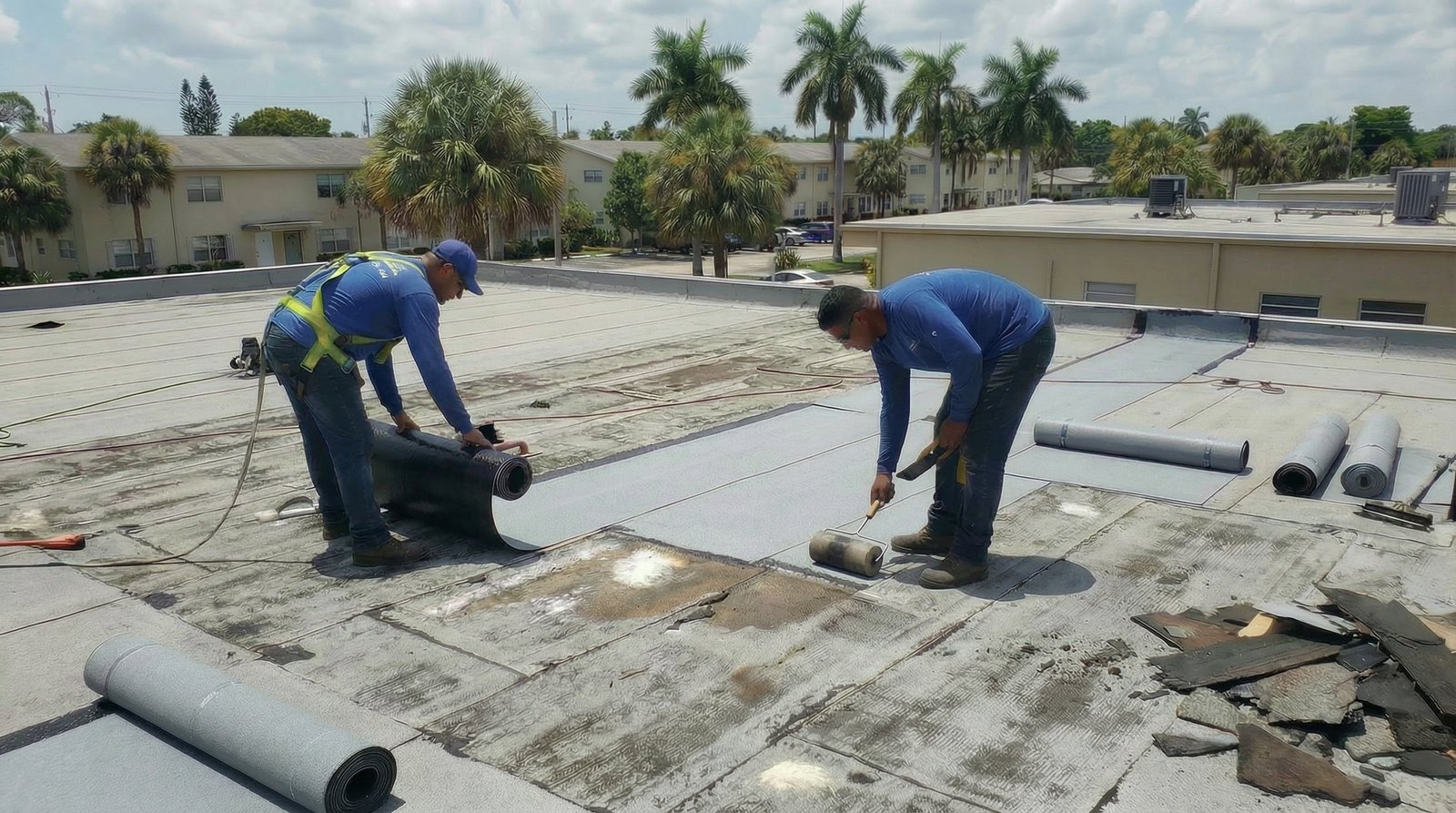 Commercial roof repair work